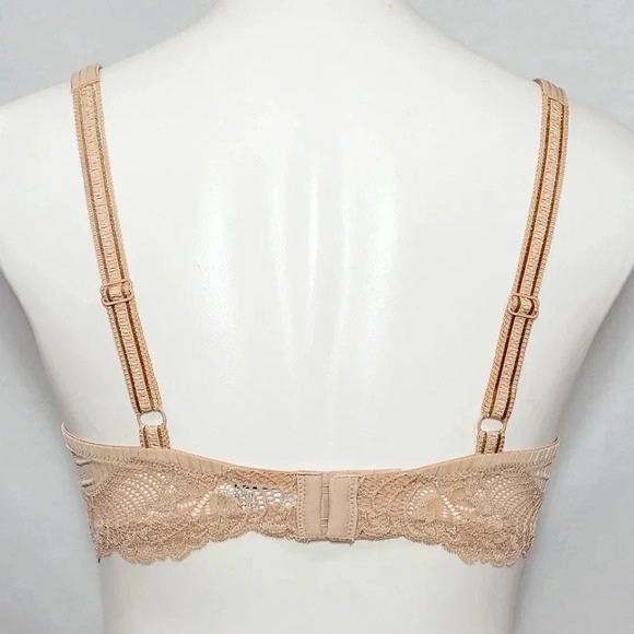 38D Paramour 115353 Stripe Delight UW Bra Fawn Nude NWT - Picture 3 of 14